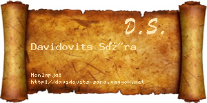 Davidovits Sára névjegykártya